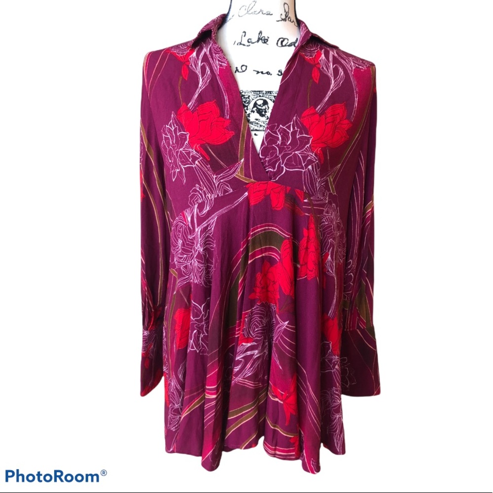 Free People purple long sleeved blouse